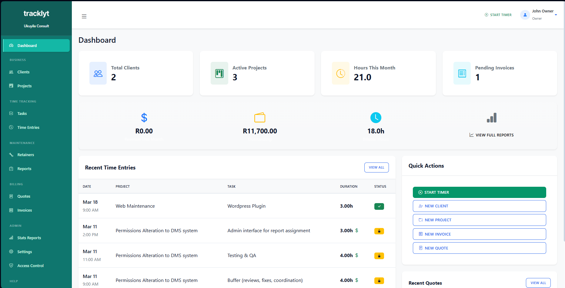 Tracklyt Dashboard